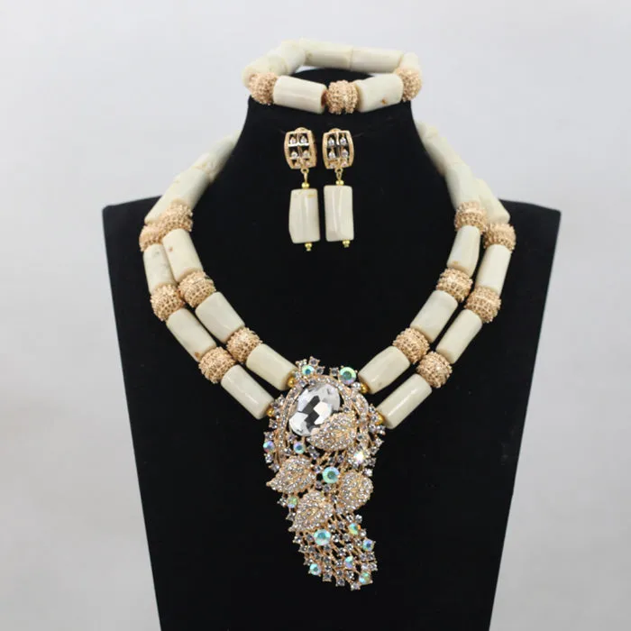 Bridal African Coral Beads Jewelry Set Original