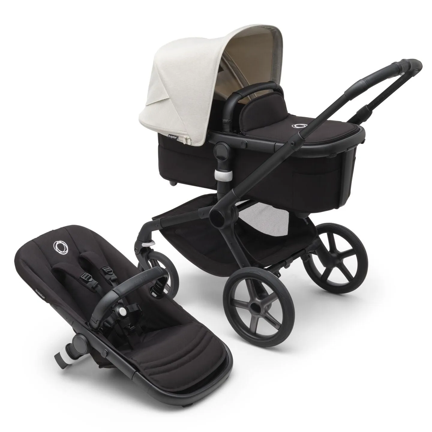 Bugaboo Fox 5, Pebble 360 PRO Ultimate Travel System - Black/Midnight Black/Misty White