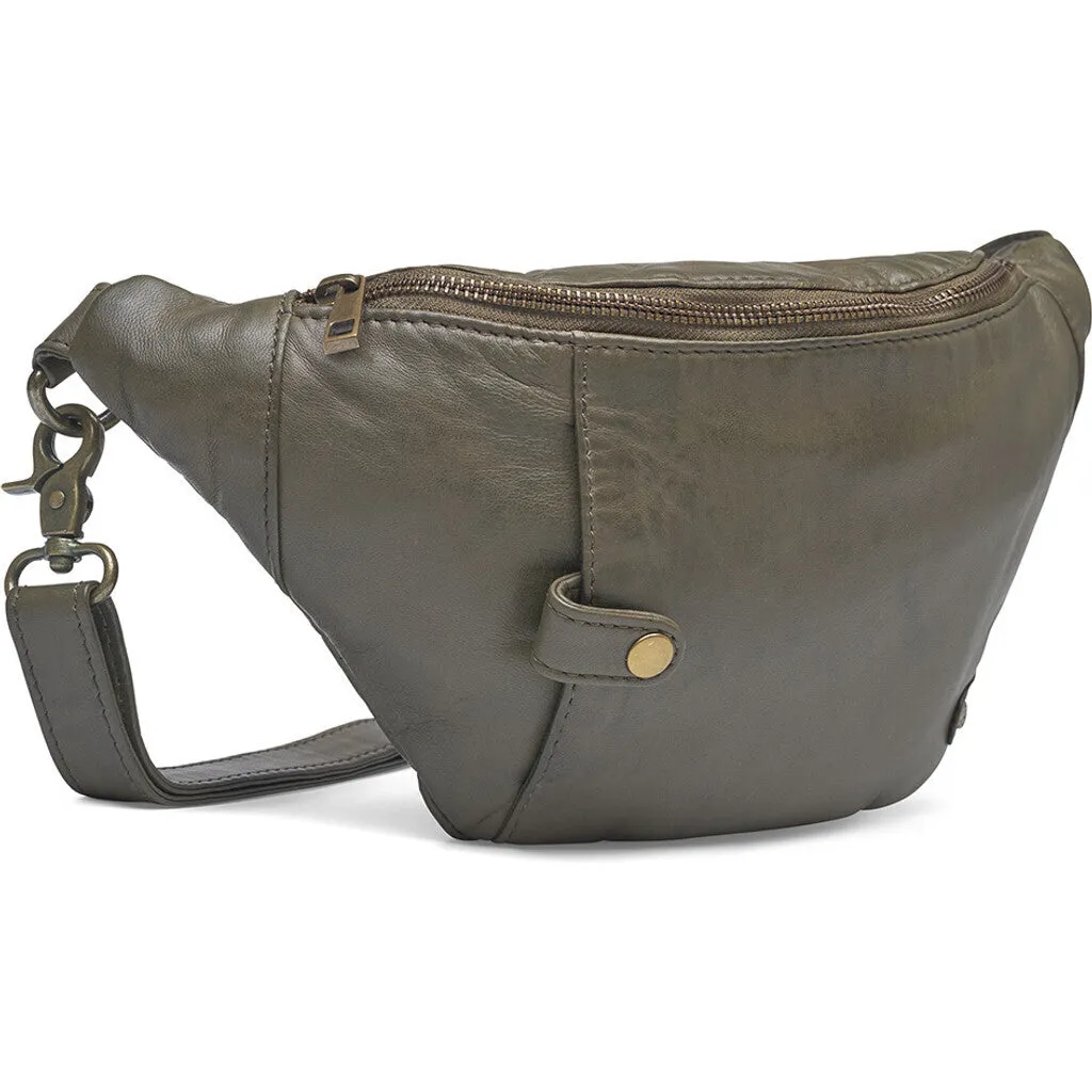 Bumbag in soft leather quality / 15814 - Army Green