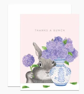 Bunny Arranging Lilacs Card