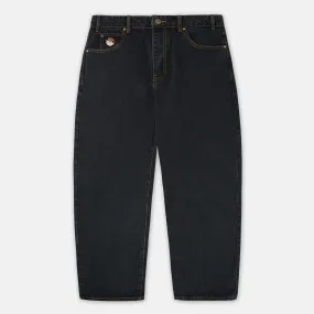 Butter Goods Santosuosso Denim Pants - Washed Black Gold Stitching (Baggiest)