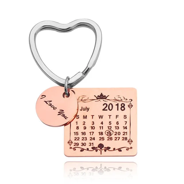 Calendar Keychain- Personalized Keychain Gifts