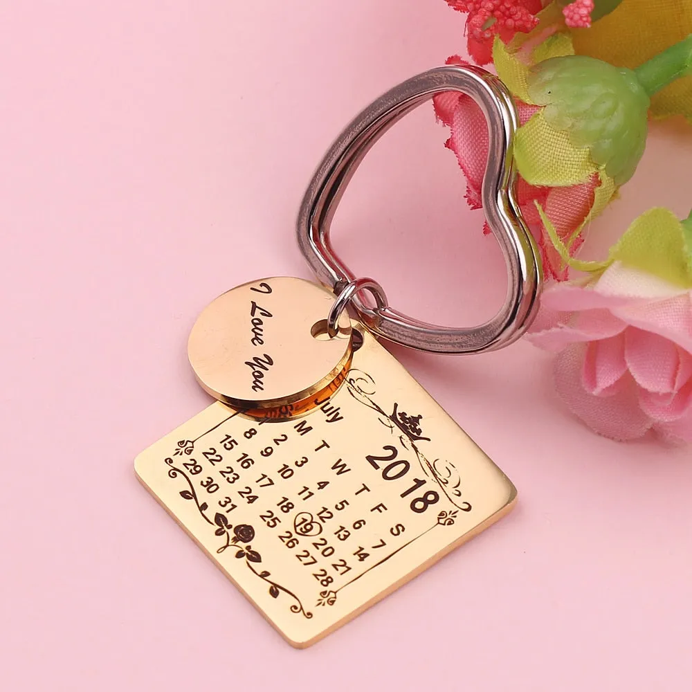 Calendar Keychain- Personalized Keychain Gifts