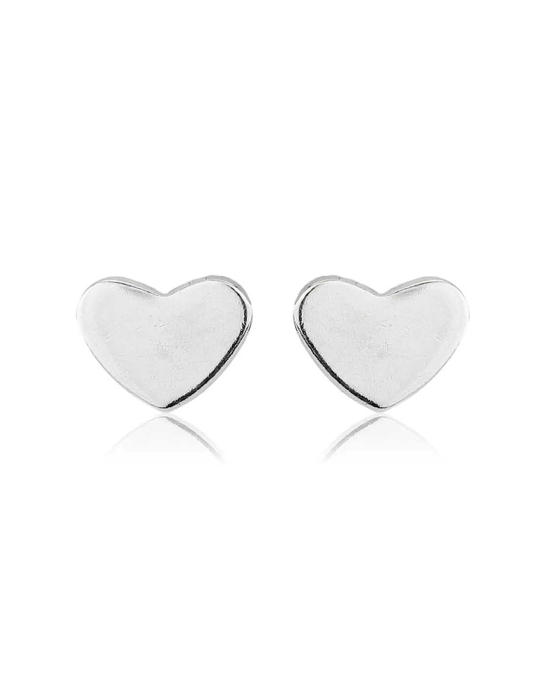 Carlton London 925 Sterling Silver Rhodium Plated Solid Heart Stud Earring For Women