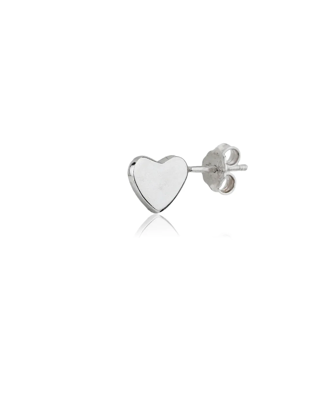 Carlton London 925 Sterling Silver Rhodium Plated Solid Heart Stud Earring For Women