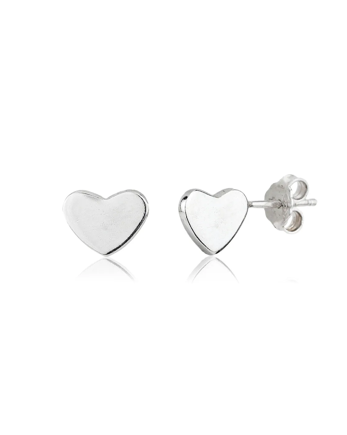 Carlton London 925 Sterling Silver Rhodium Plated Solid Heart Stud Earring For Women