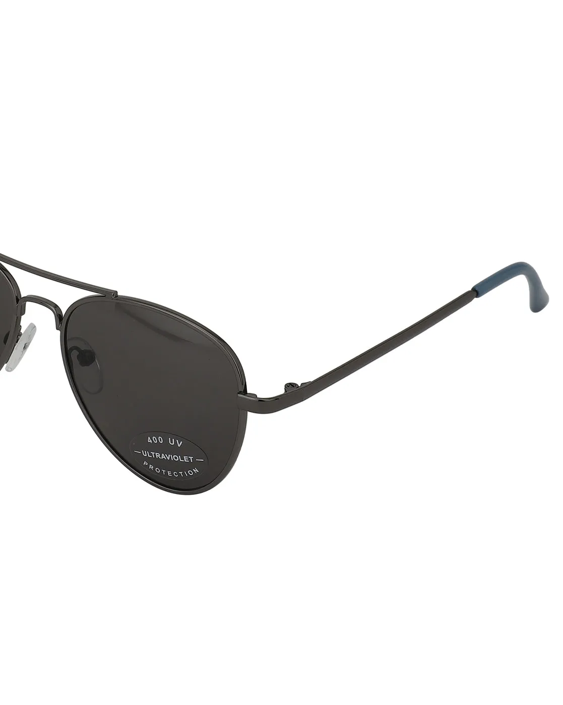 Carlton London Black Lens & Gunmetal-Toned Aviator Sunglasses With Uv Protected Lens For Boy