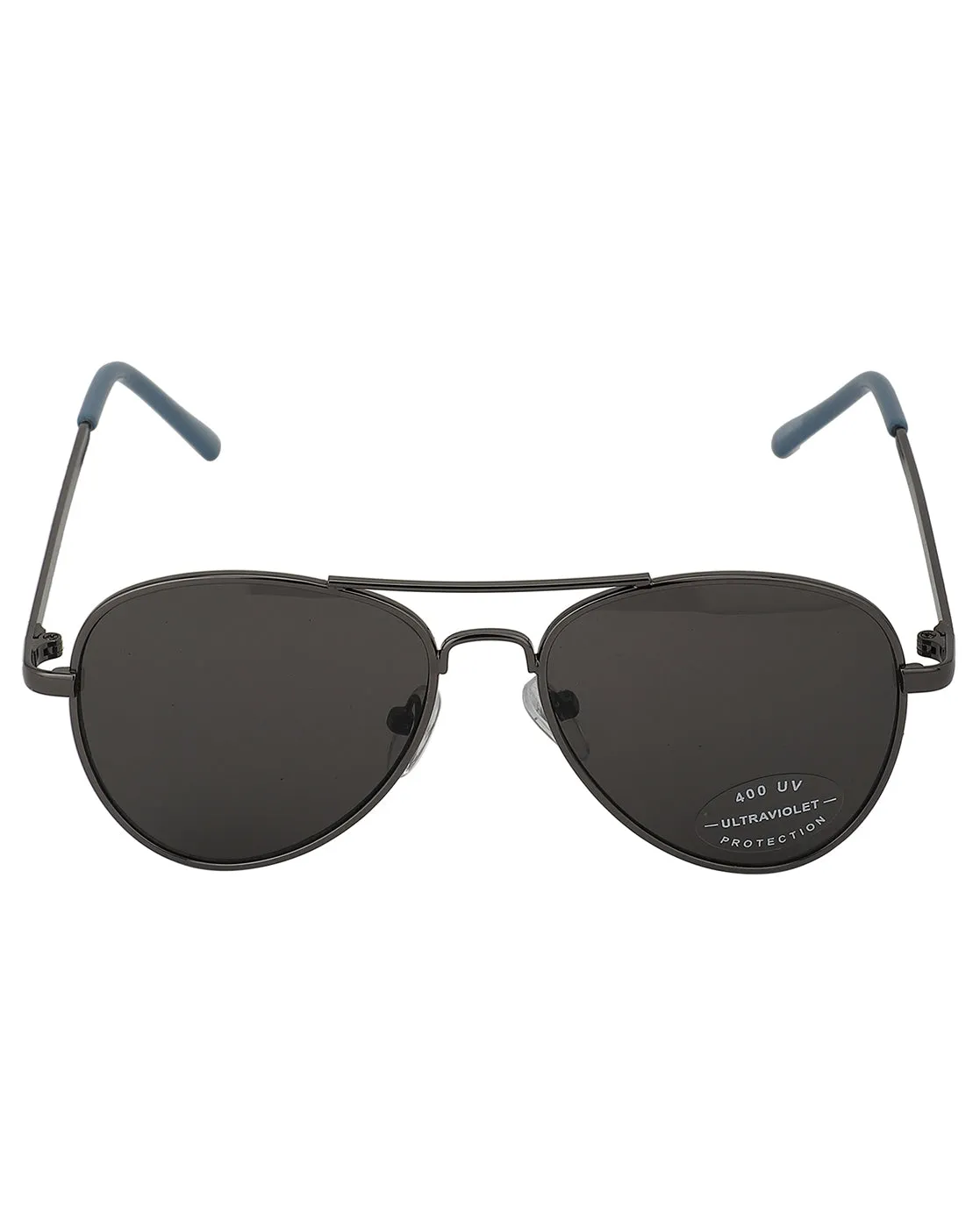 Carlton London Black Lens & Gunmetal-Toned Aviator Sunglasses With Uv Protected Lens For Boy