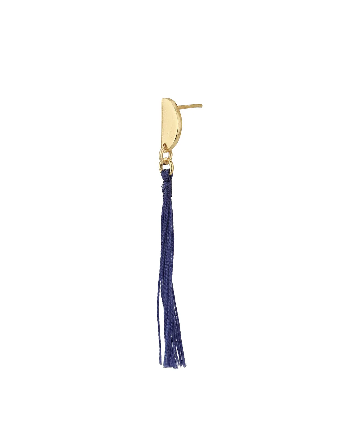 Carlton London Gold Plated Navy Blue Tasselled Contemporary Drop Earring For Women