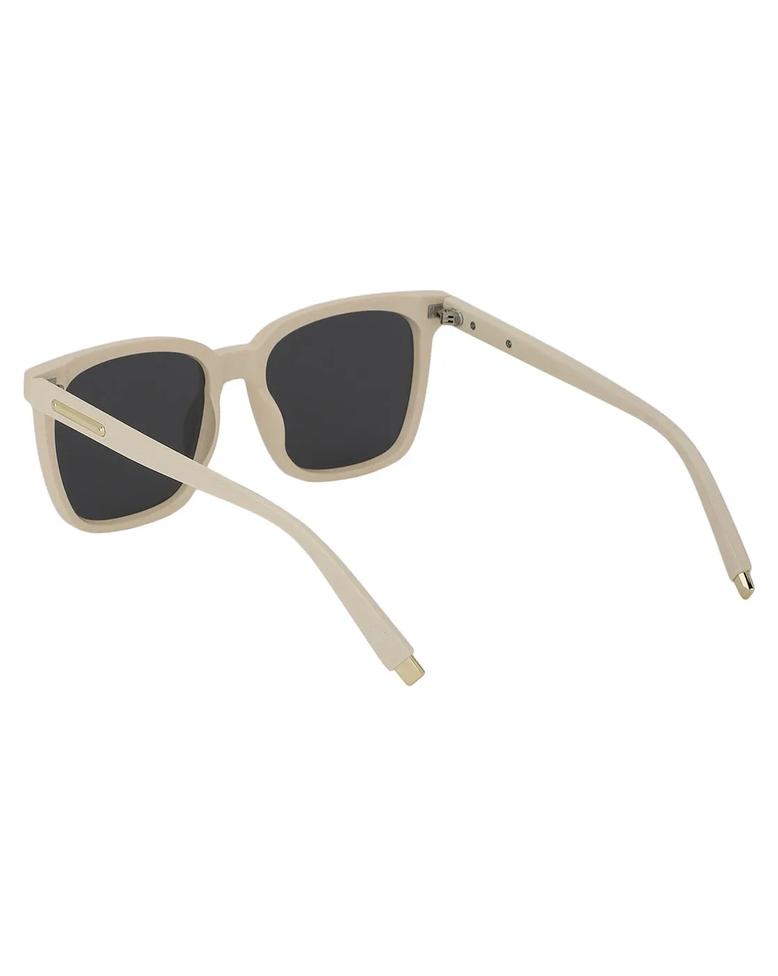 Carlton London Off White Toned Black Polarised And Uv Protected Lens  Oversized Sunglasses For Women