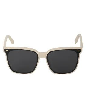 Carlton London Off White Toned Black Polarised And Uv Protected Lens  Oversized Sunglasses For Women