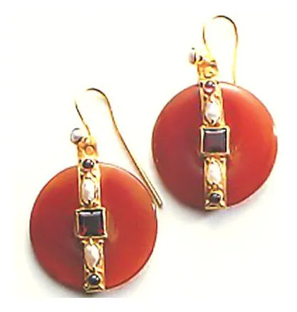 Carnelian Wheel Earrings