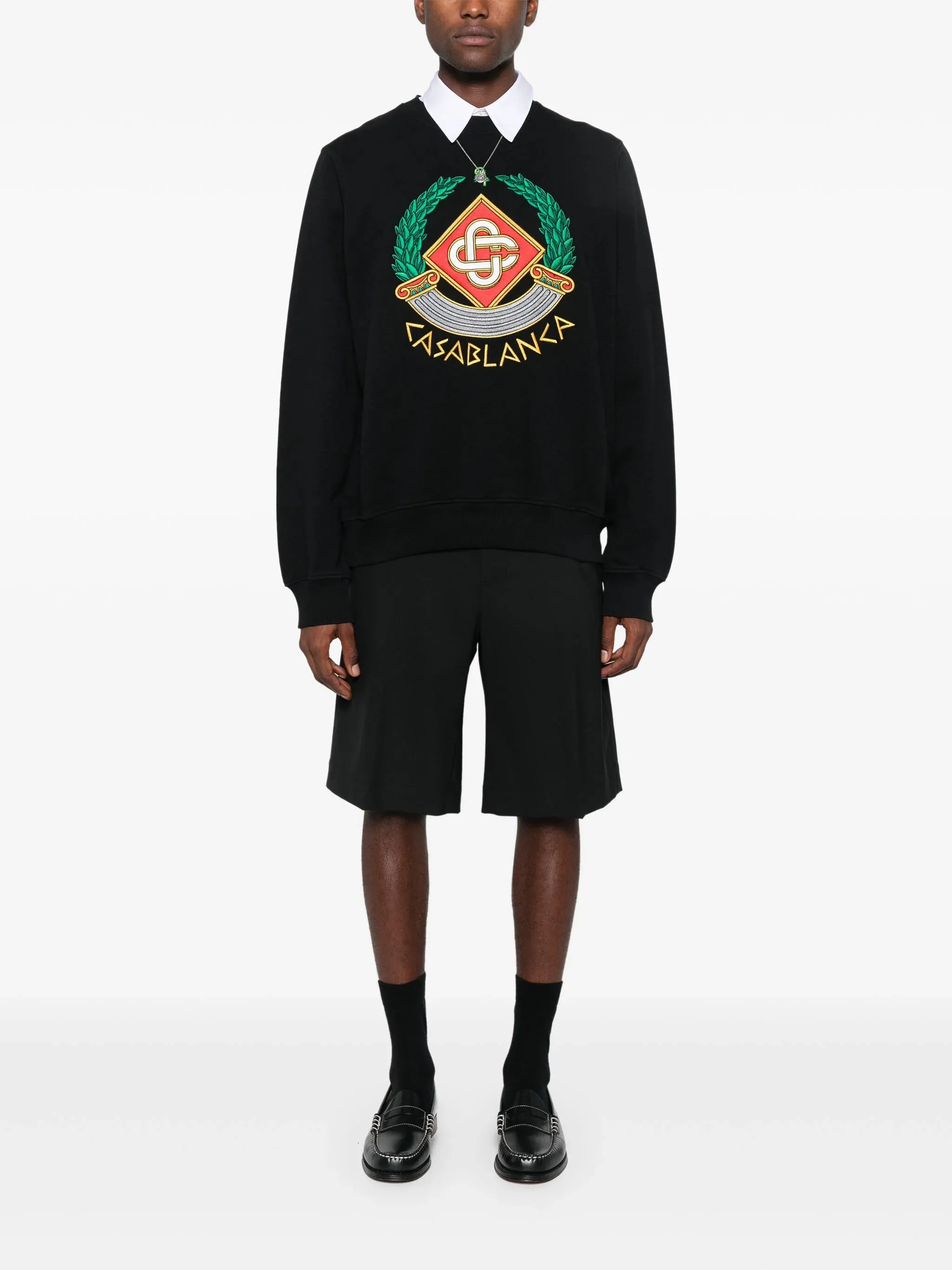 Casa Crest-Embroidered Sweatshirt