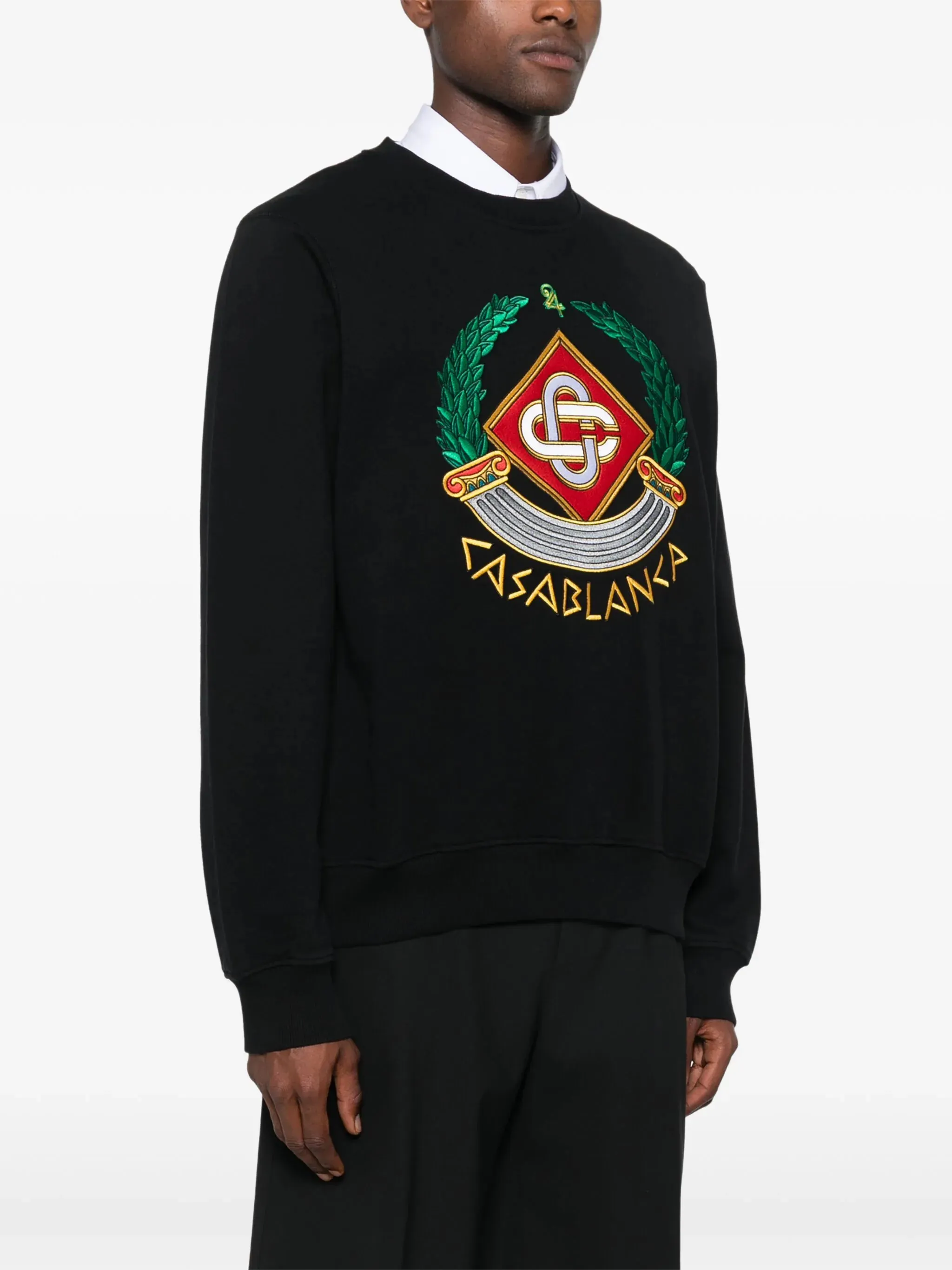 Casa Crest-Embroidered Sweatshirt