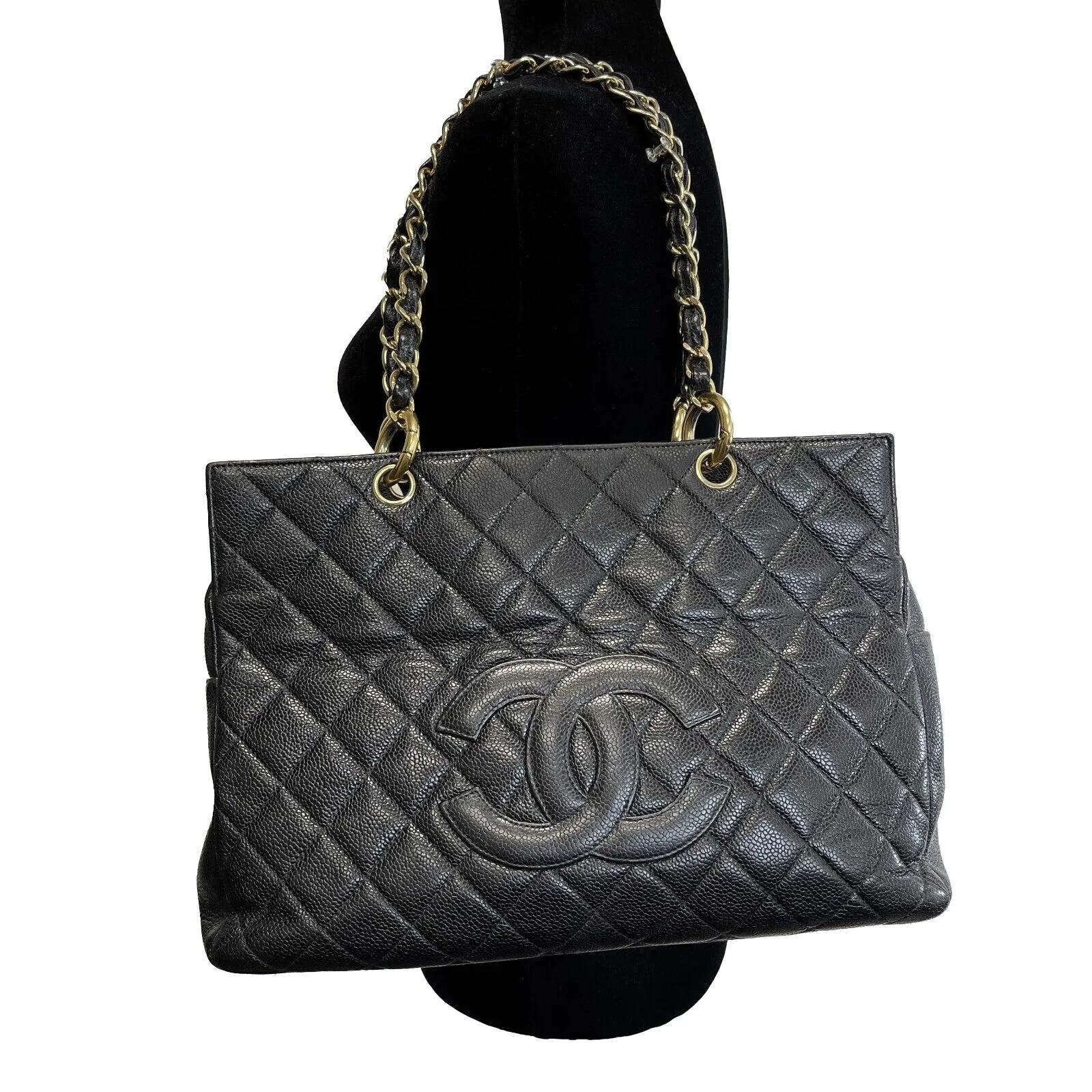 CHANEL - Grand Timeless Shopping Tote Quilted Caviar CC Large Tote