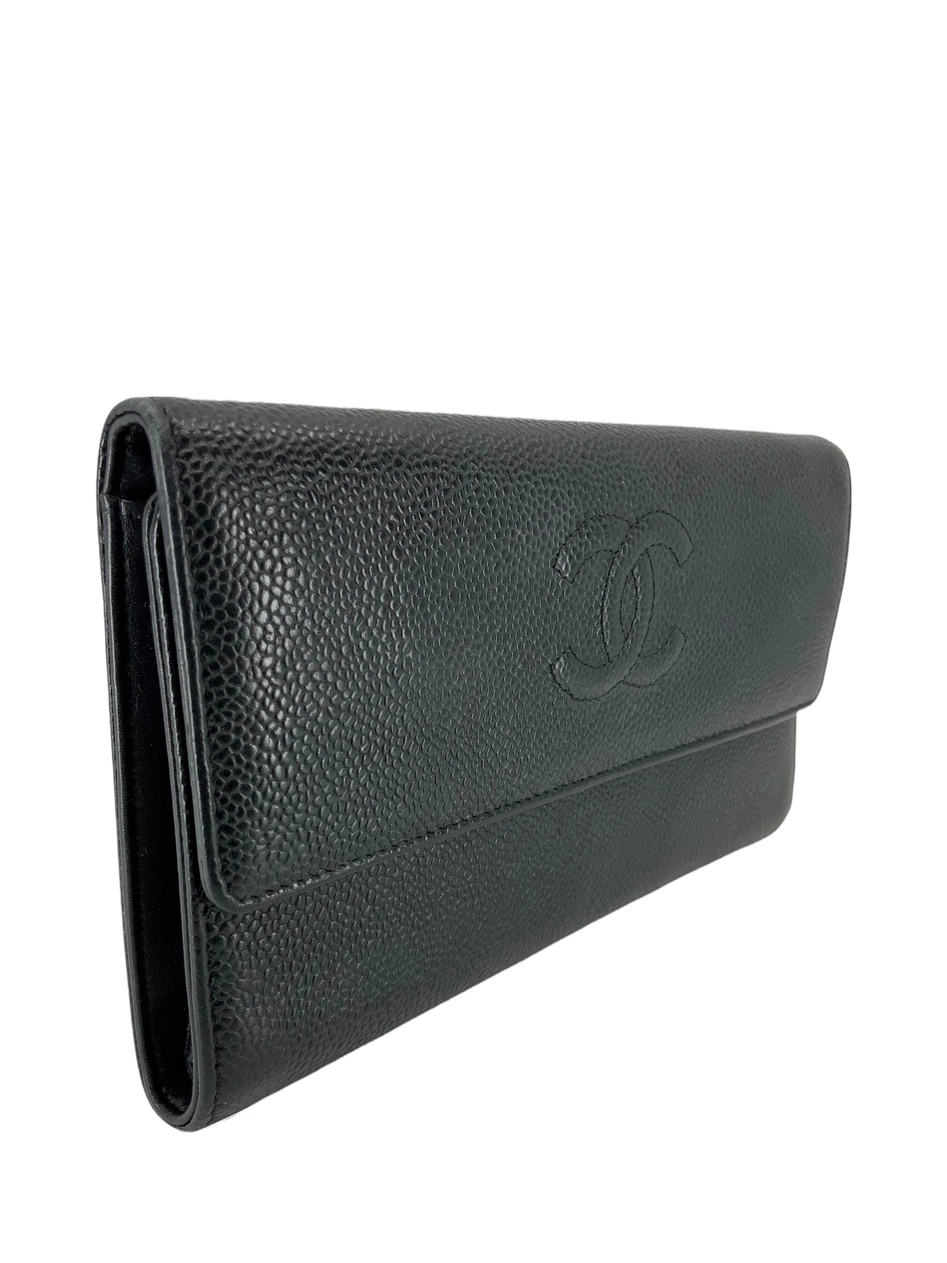 CHANEL Timeless CC Long Caviar Snap Wallet