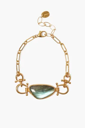 Cheval Bracelet Gold Labradorite