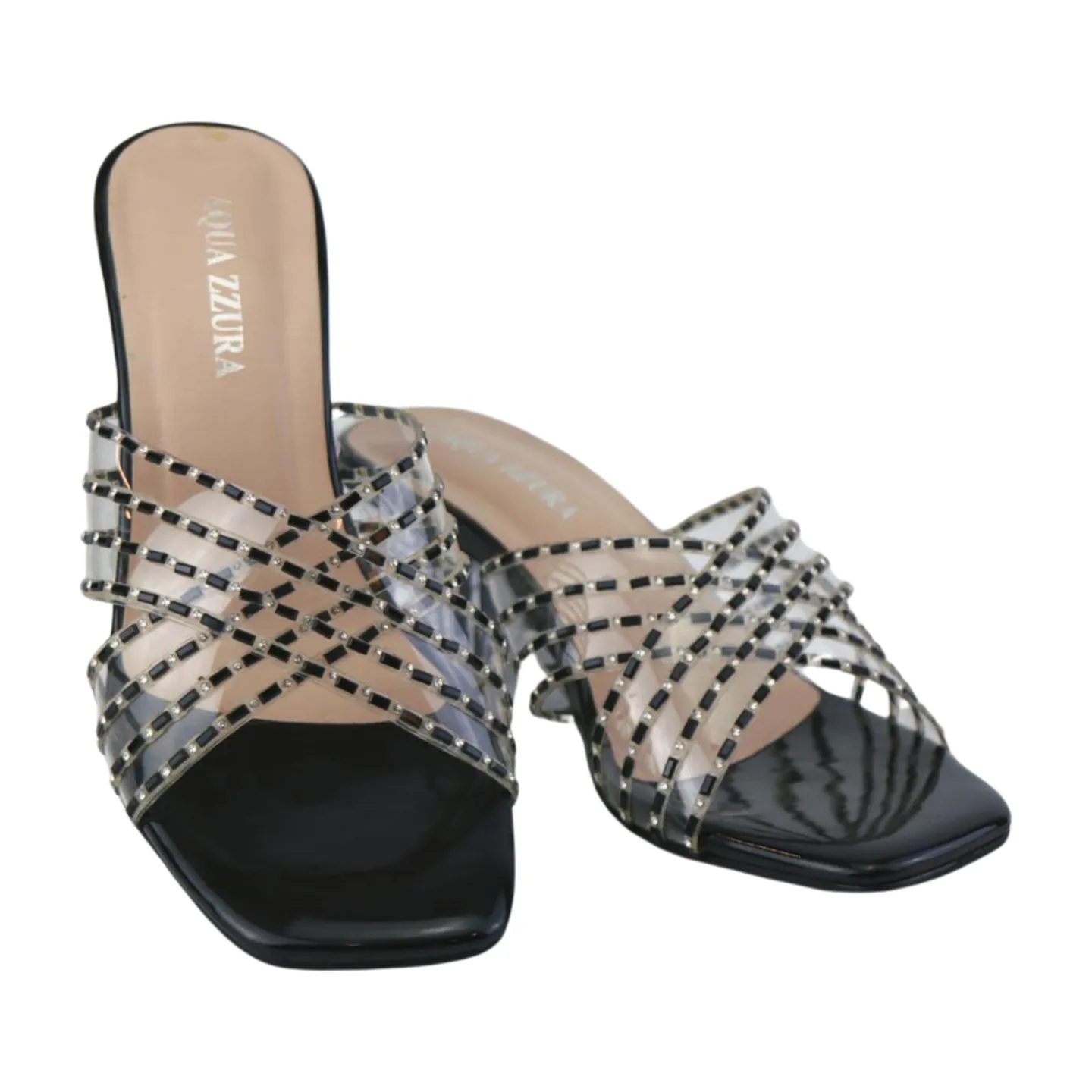 Clear Transparent Sandals with Rhinestones