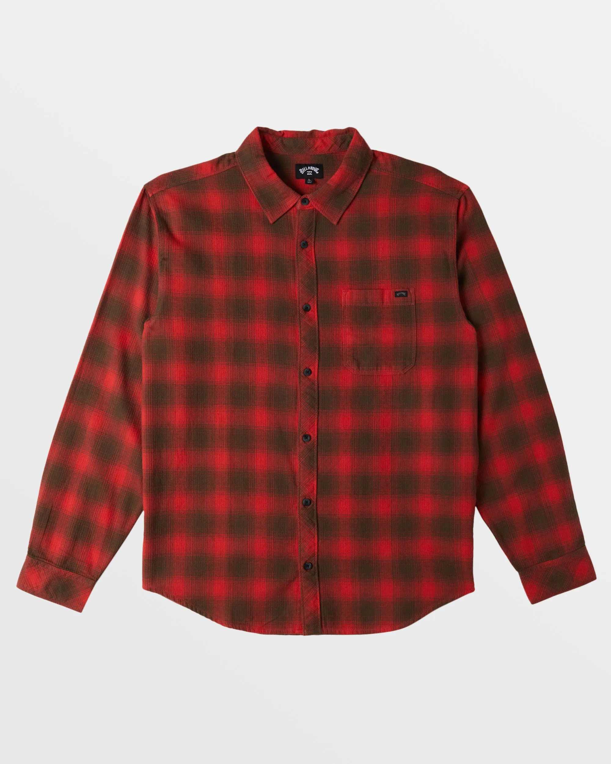 Coastline Long Sleeve Flannel Shirt - Red