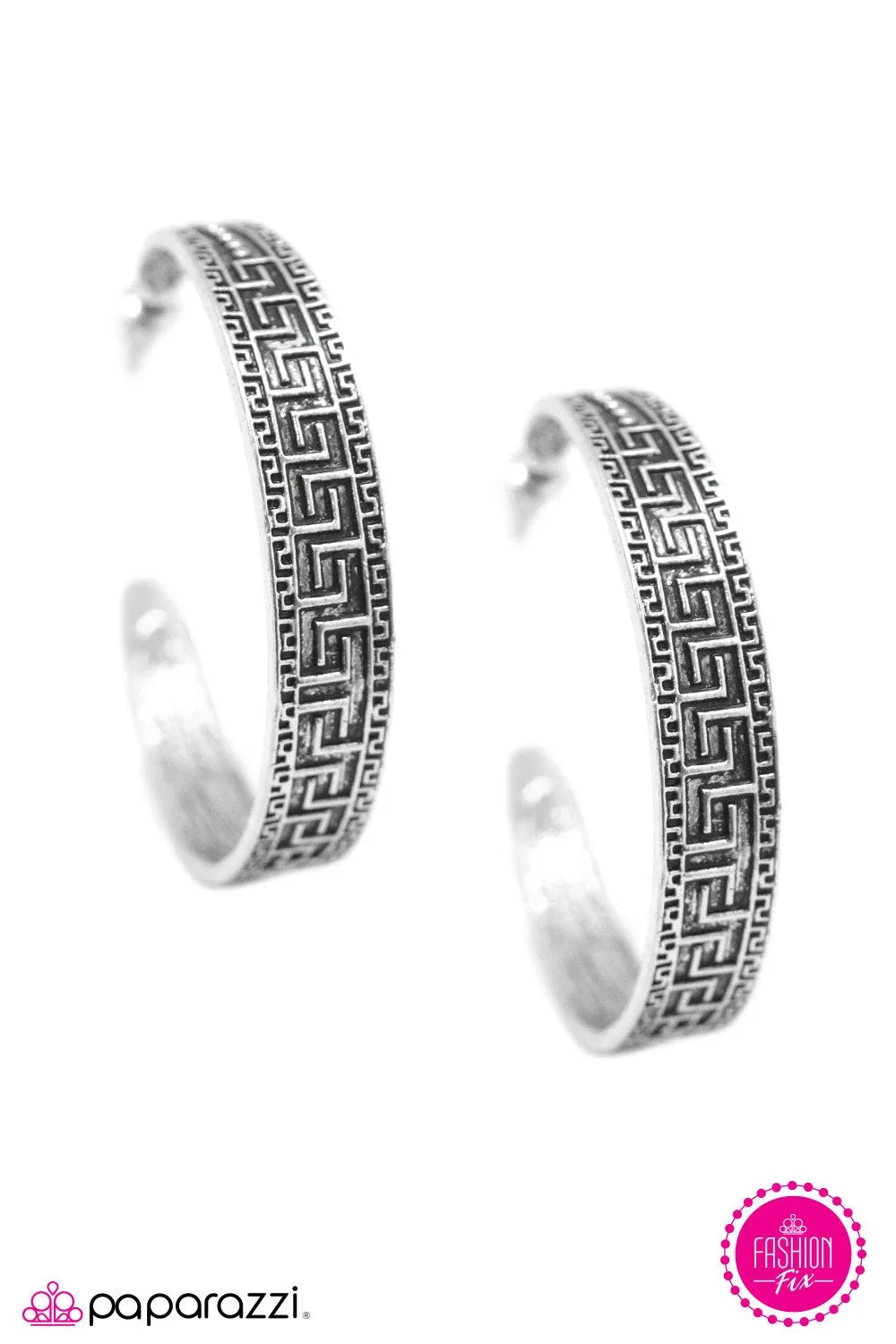 Conga Line Silver Hoop Earrings - Paparazzi Accessories