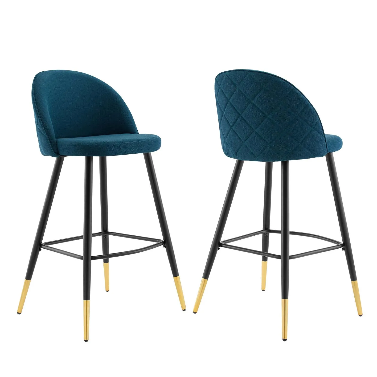 Cordial Fabric Bar Stools - Set of 2