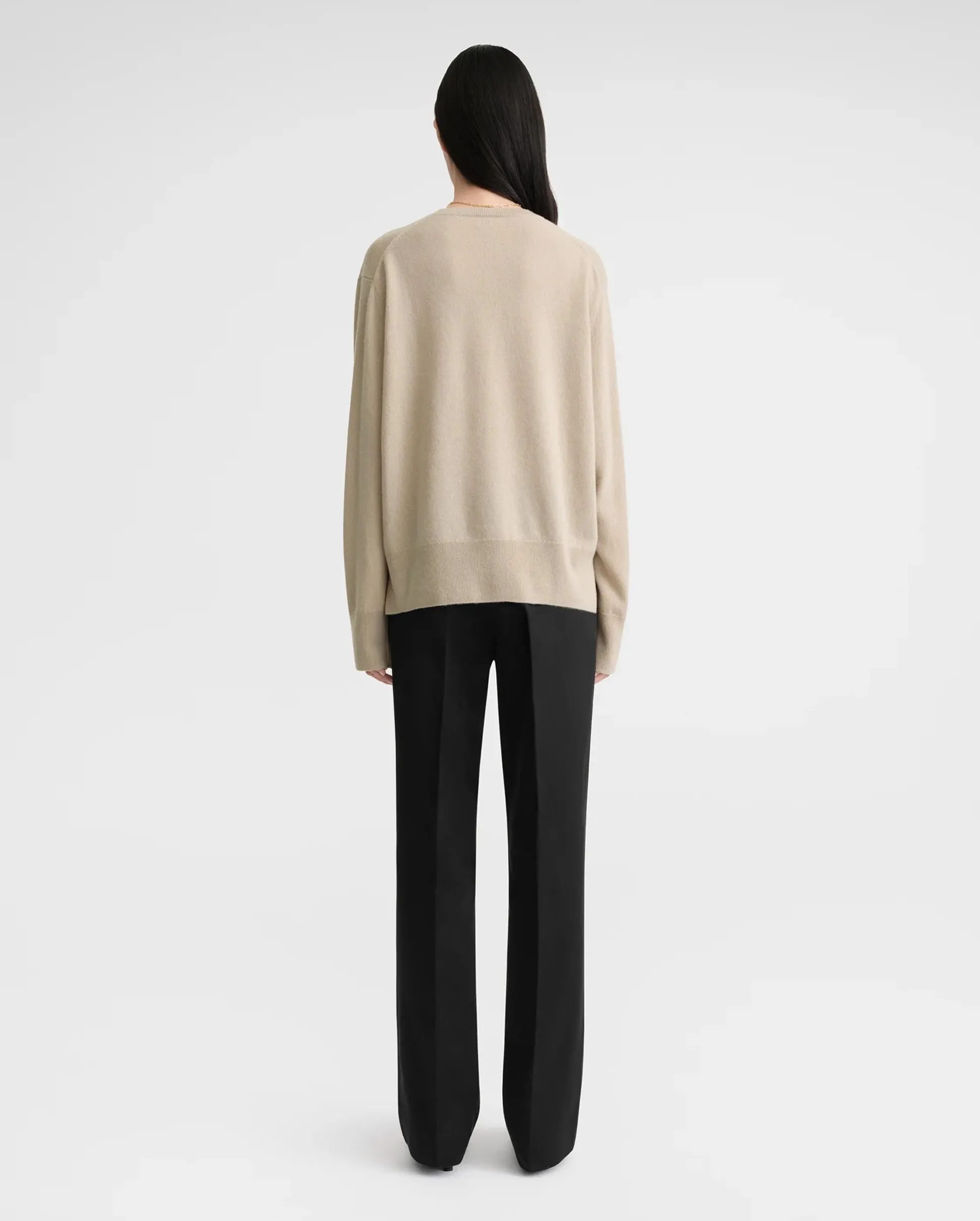 CREW-NECK CASHMERE KNIT / FAWN