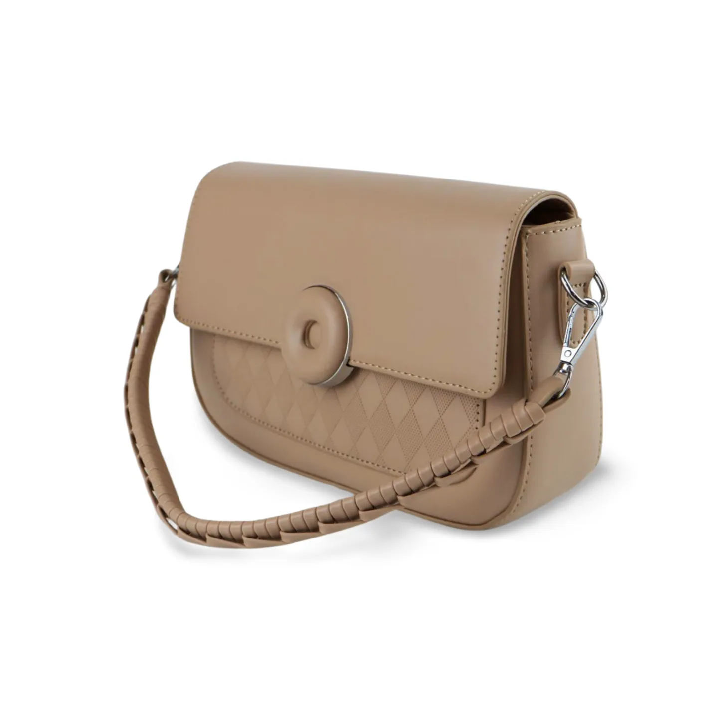 Crossbody Bag with Braided Strap and Ring Detail