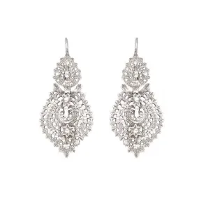 Dainty Sterling Silver Filigree Queen Earrings