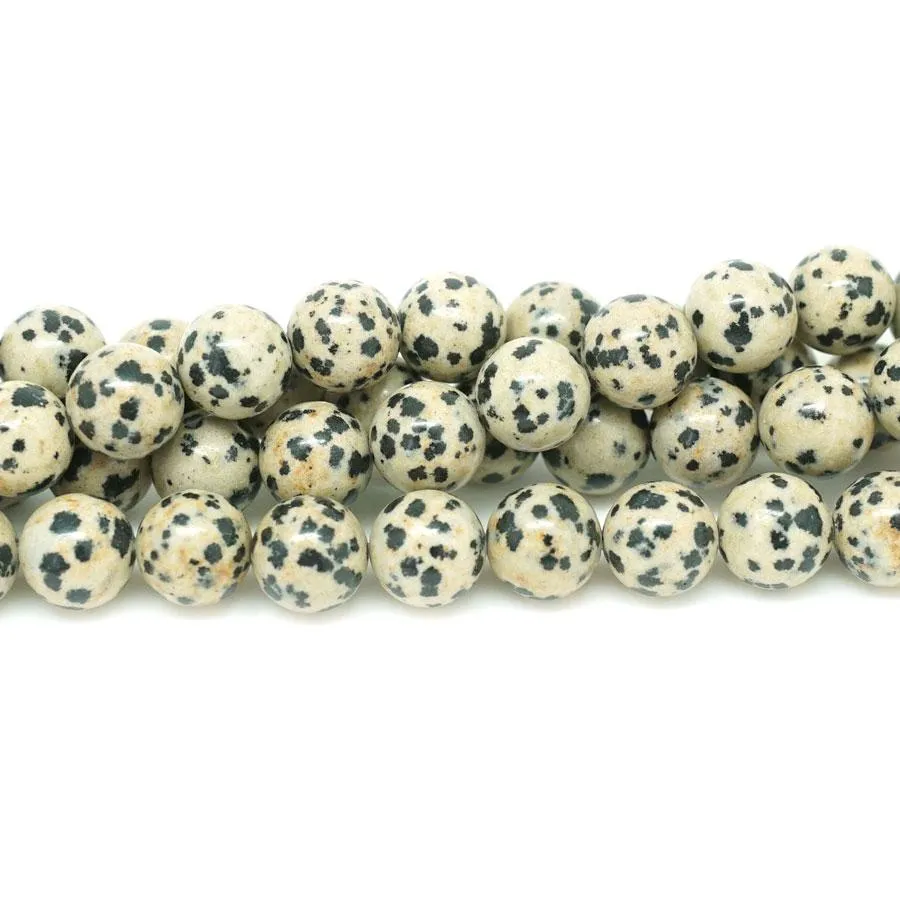 Dalmation Jasper 10mm Round - 15-16 Inch