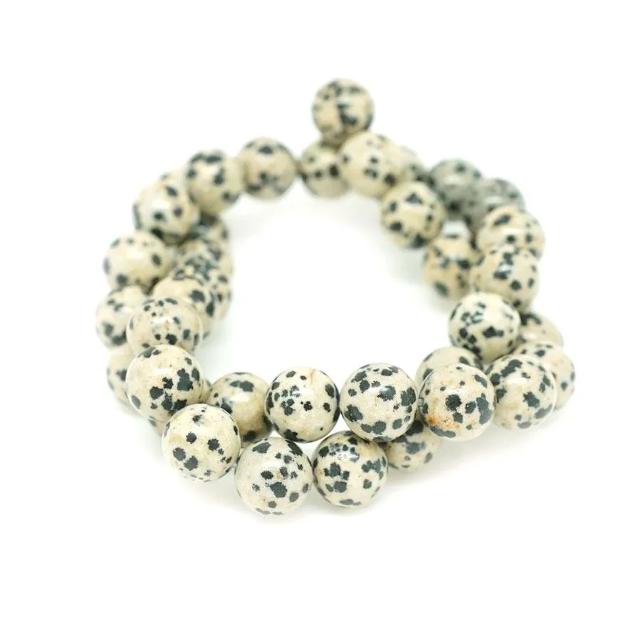 Dalmation Jasper 10mm Round - 15-16 Inch