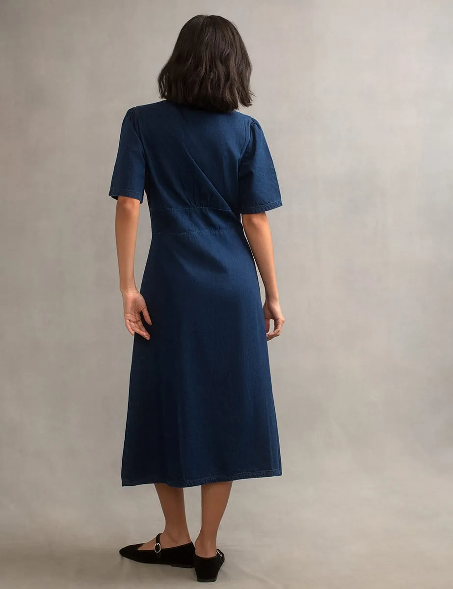 Dark Denim Alexa Midi Tea Dress