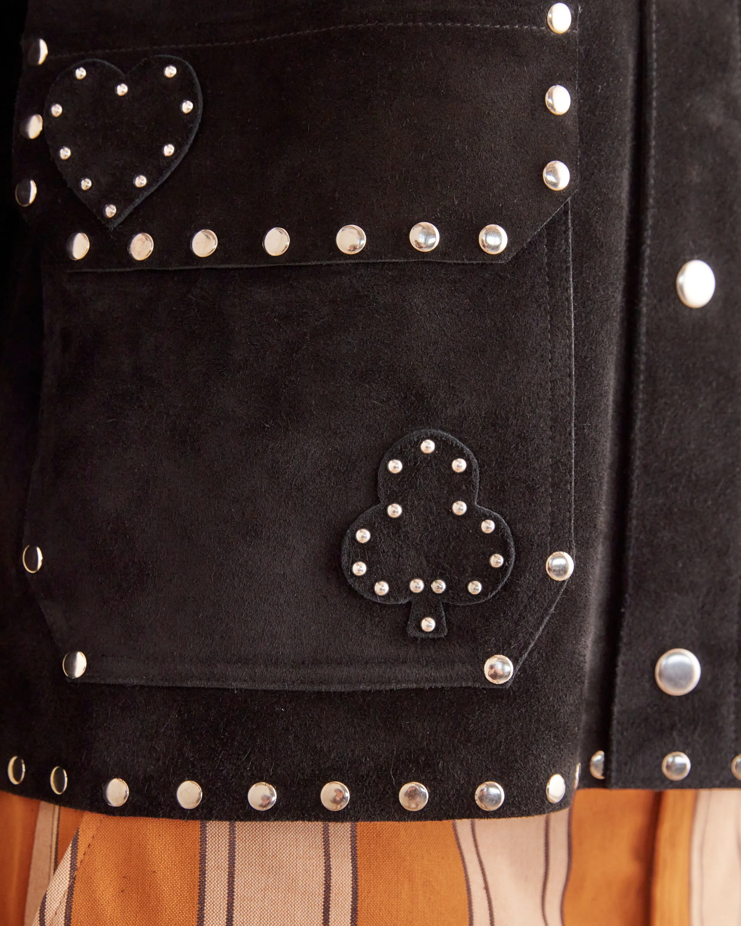 Deck of Cards Studded Jacket - Black