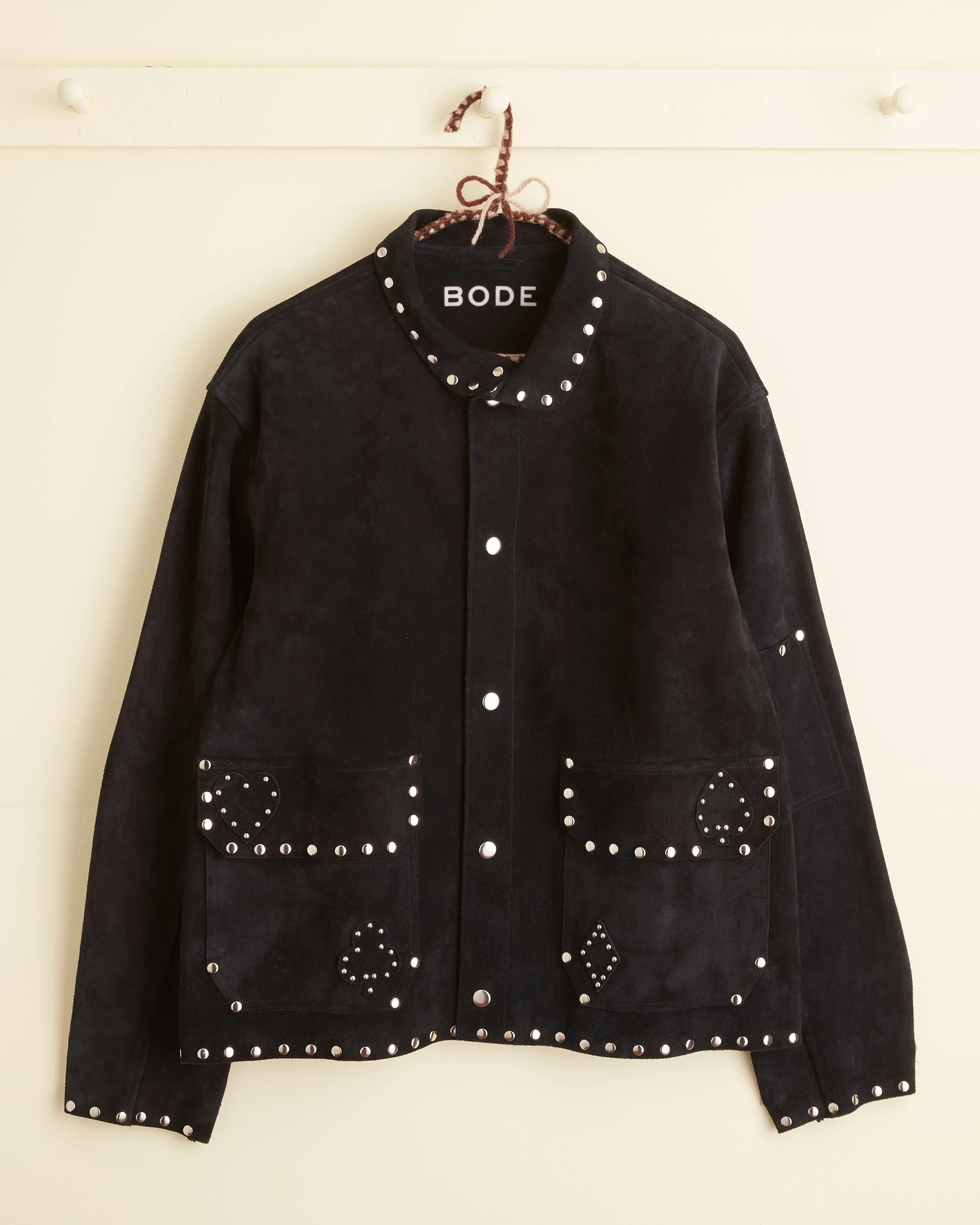 Deck of Cards Studded Jacket - Black