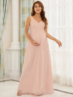 Deep V Neck A Line Sleeveless Wholesale Maternity Dresses