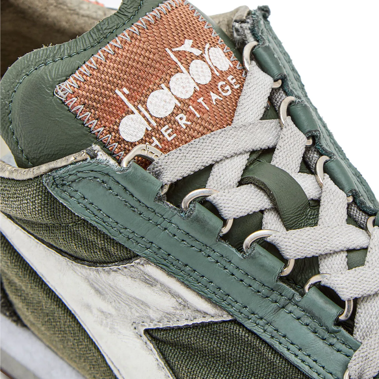 Diadora Equipe H Dirty Stone Wash Evo Trainers Green Thyme