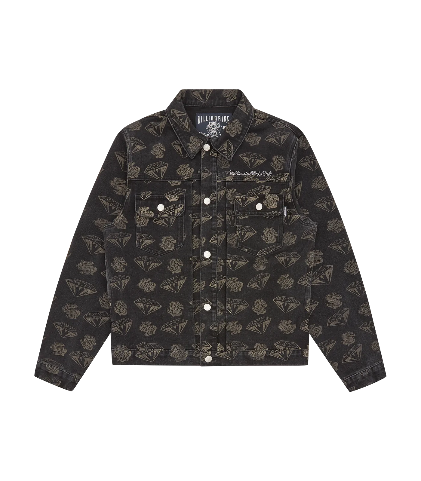 DIAMONDS & DOLLARS DENIM JACKET - BLACK