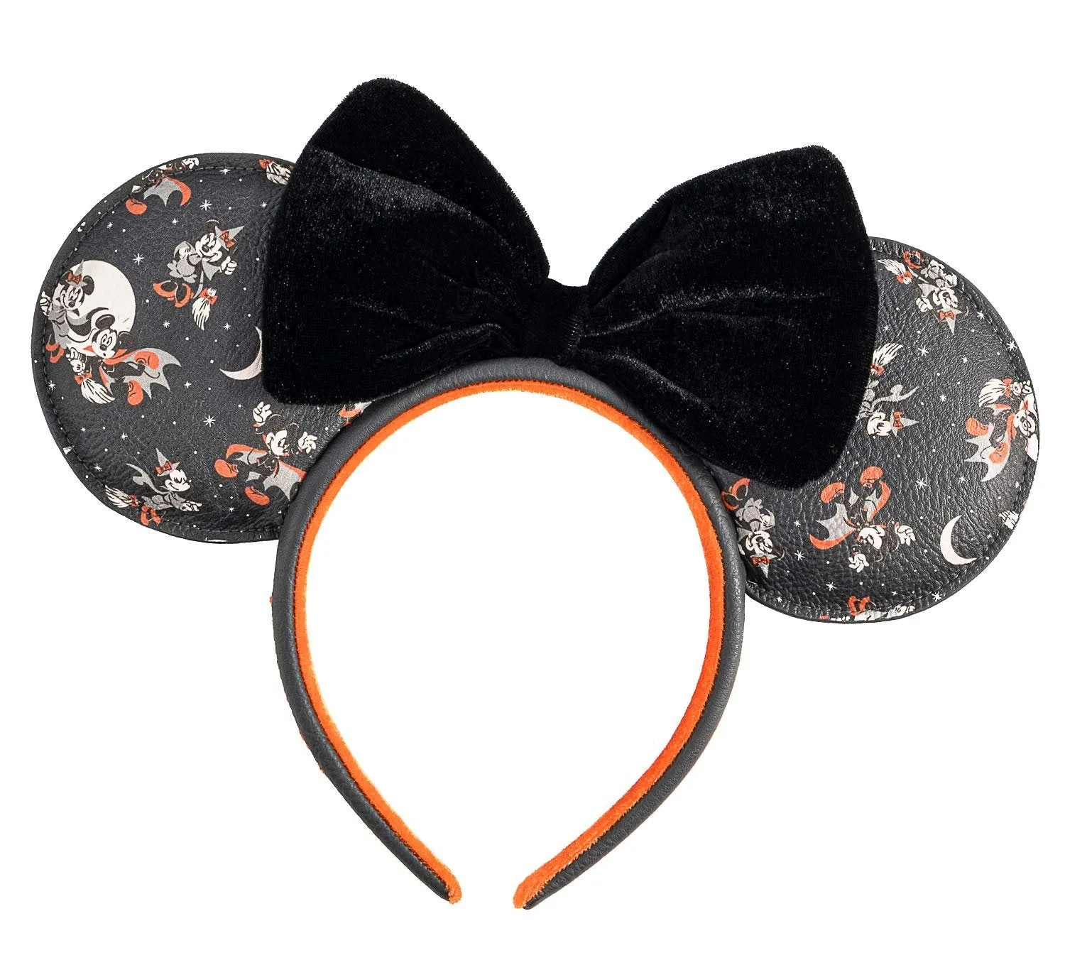 Disney Mickey & Minnie Halloween Allover Print Ears Headband