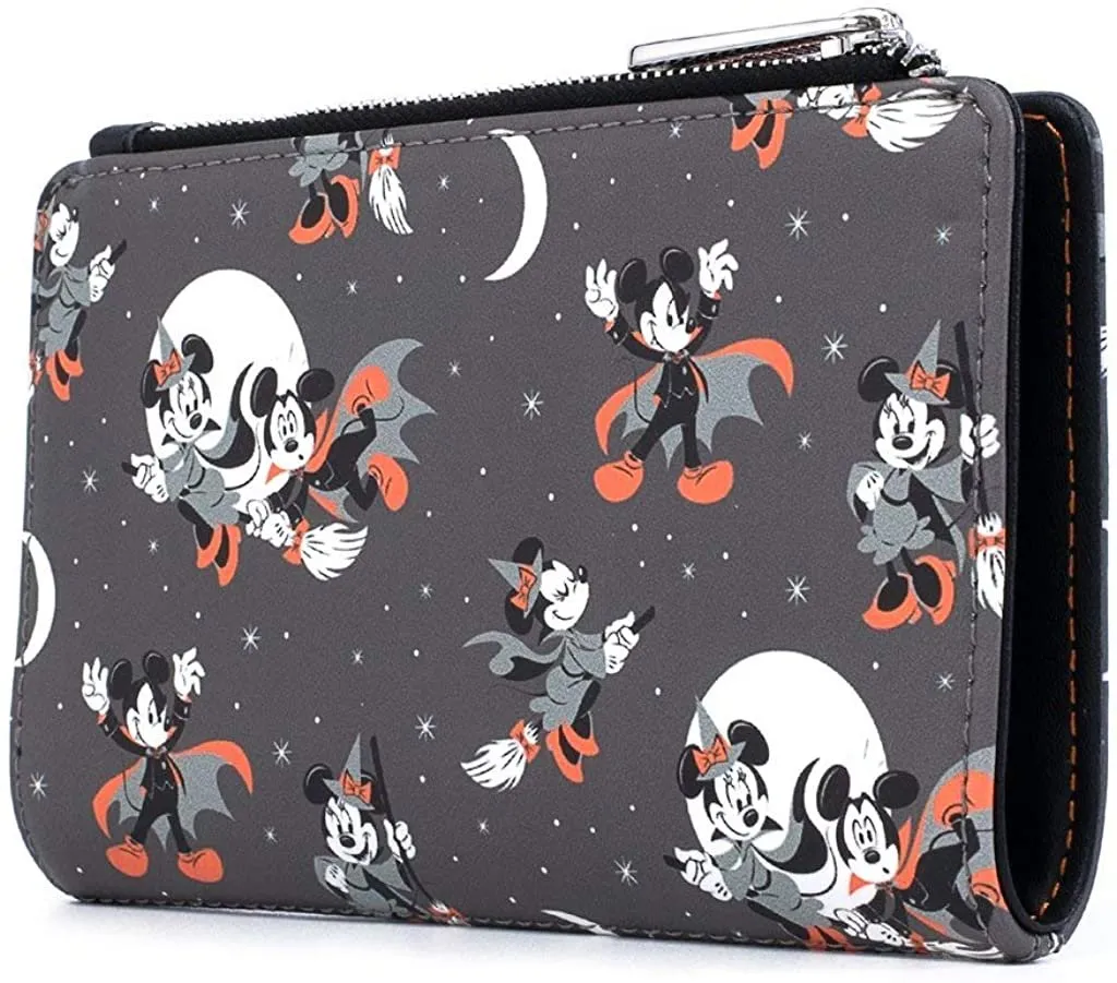 Disney Mickey & Minnie Halloween Allover Print Flap Wallet