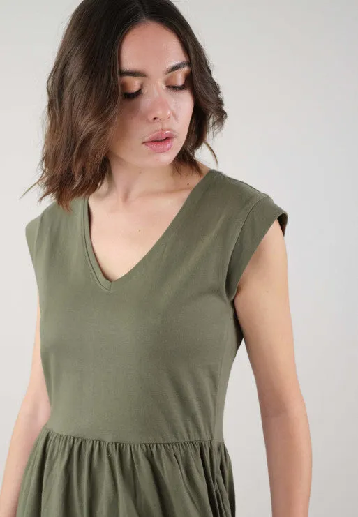 DL Ayna S/slv Khaki Dress