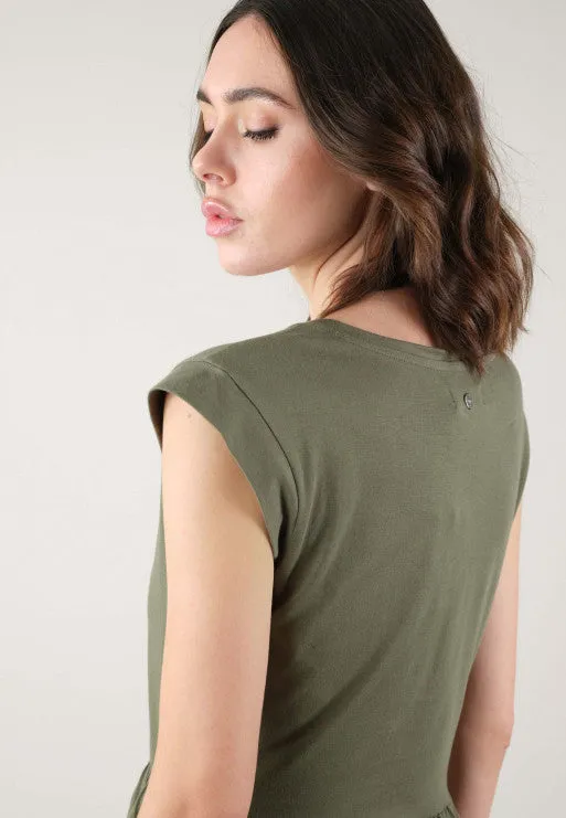 DL Ayna S/slv Khaki Dress