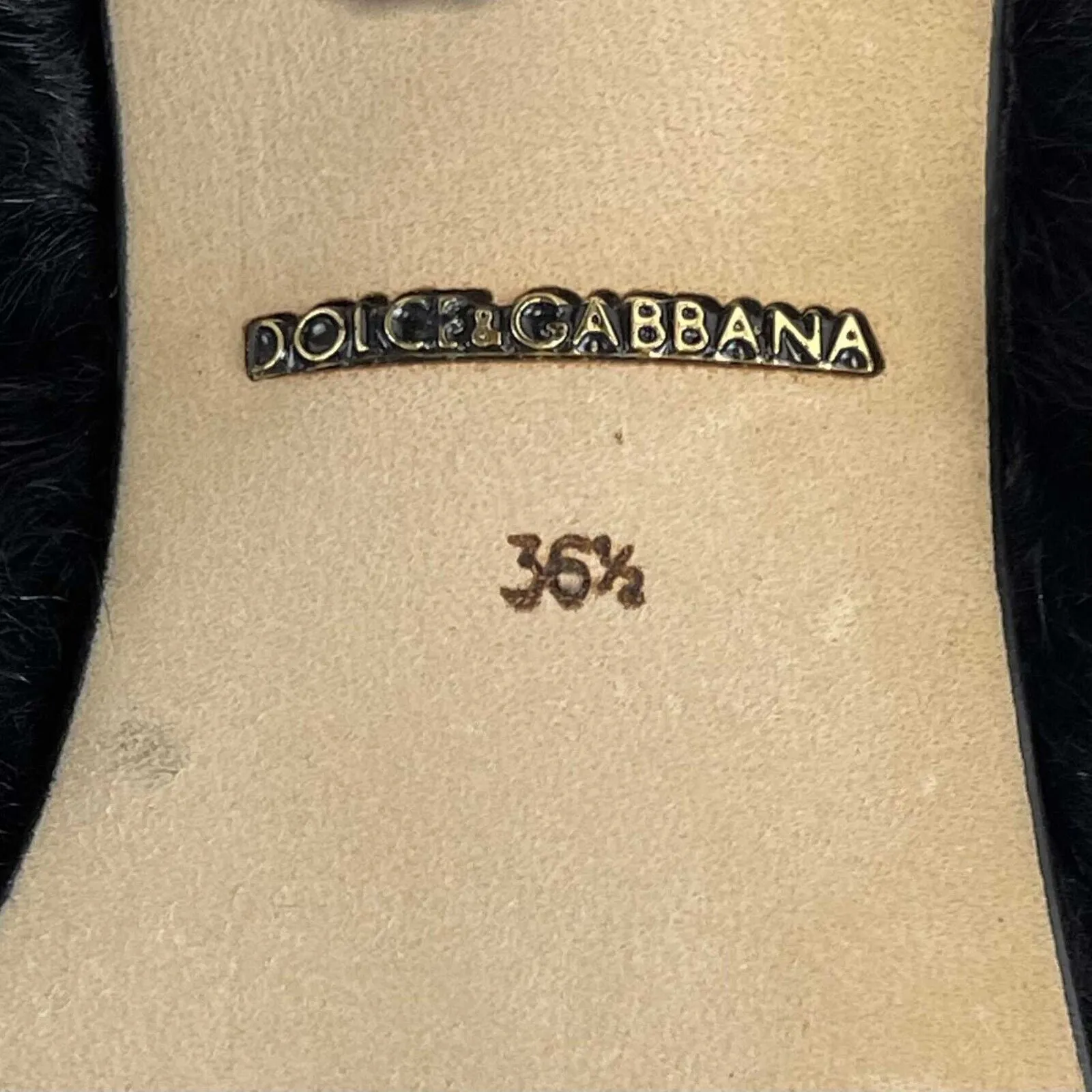 Dolce & Gabbana - Xiangao Lamb Fur Pumps - Black - 36.5 US 6.5