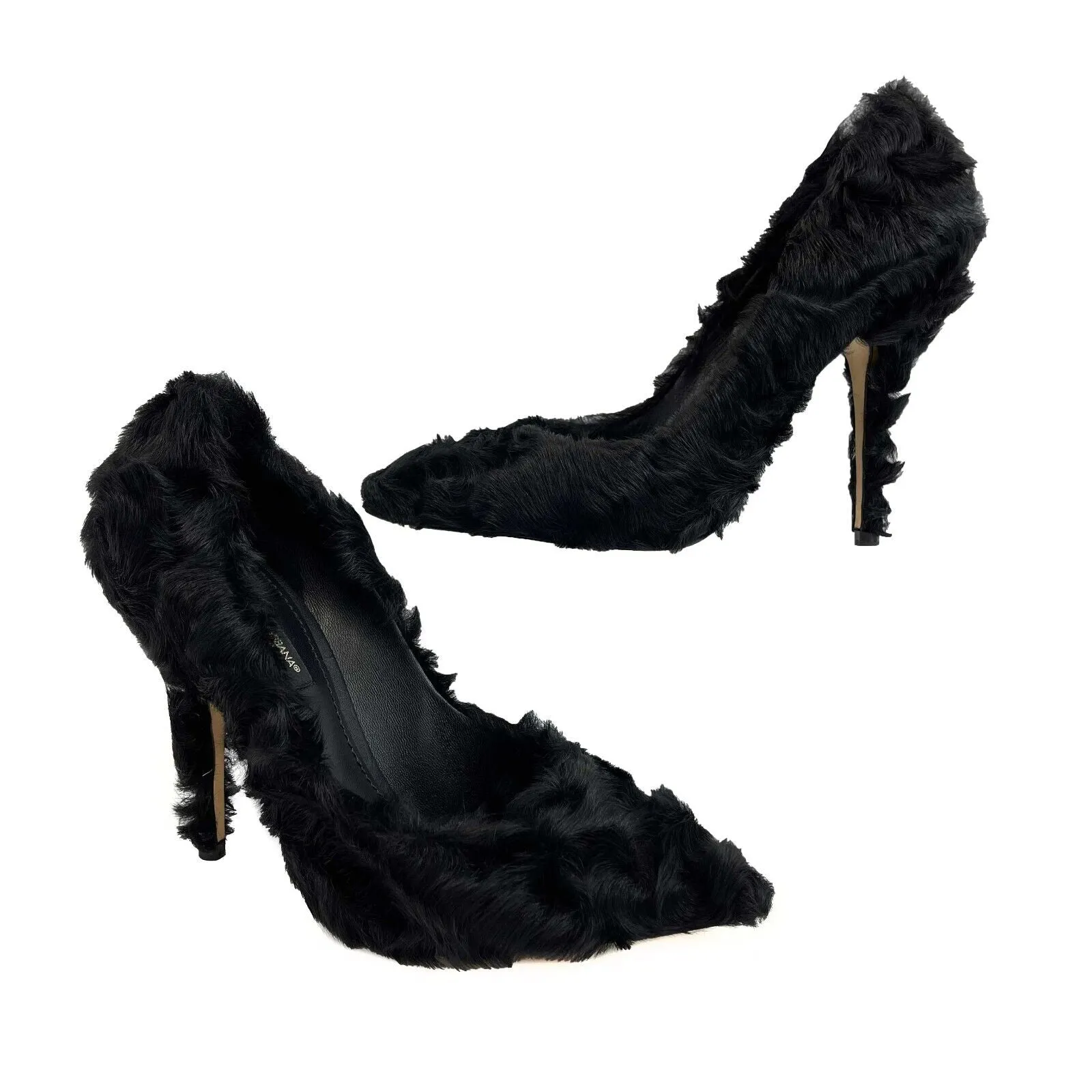 Dolce & Gabbana - Xiangao Lamb Fur Pumps - Black - 36.5 US 6.5