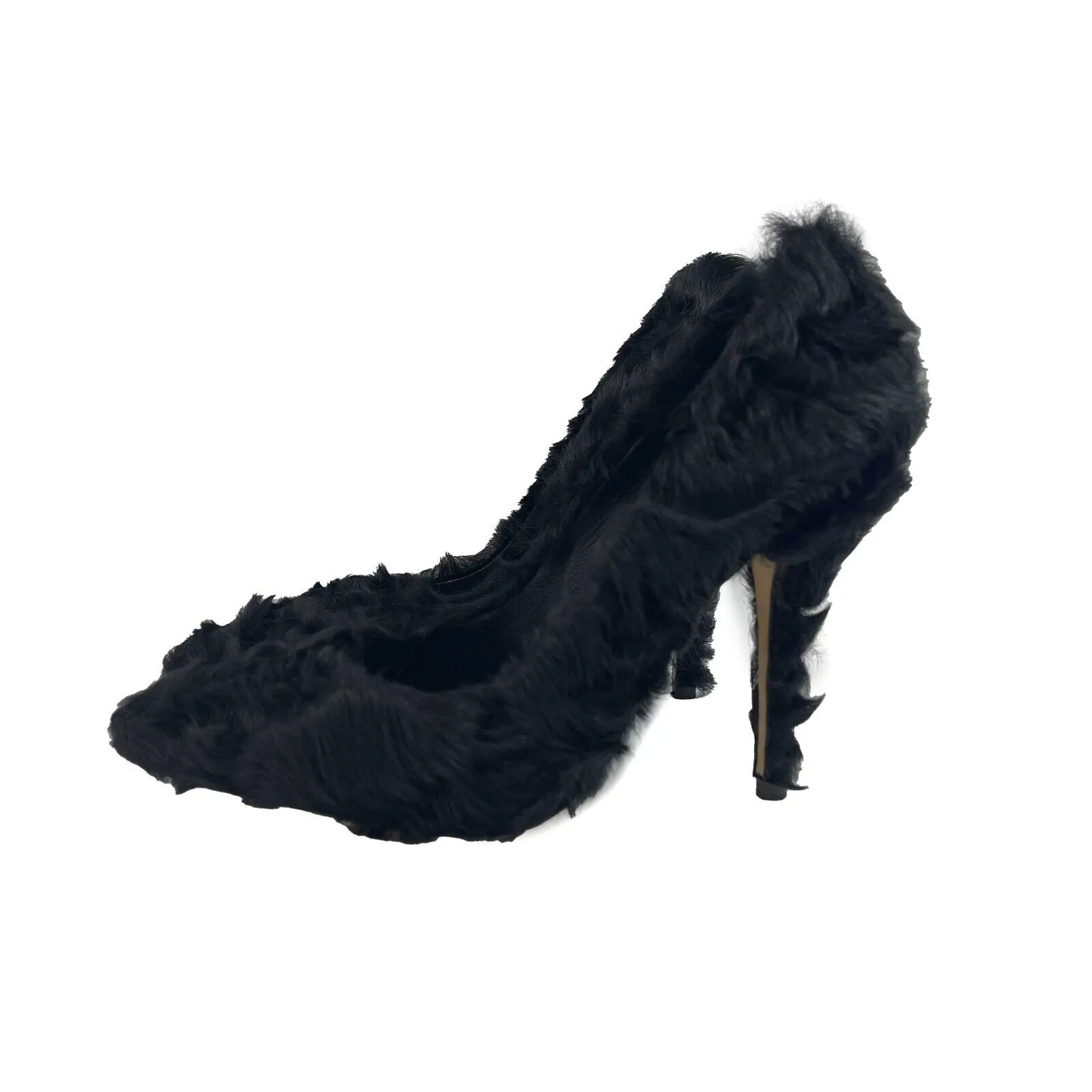 Dolce & Gabbana - Xiangao Lamb Fur Pumps - Black - 36.5 US 6.5