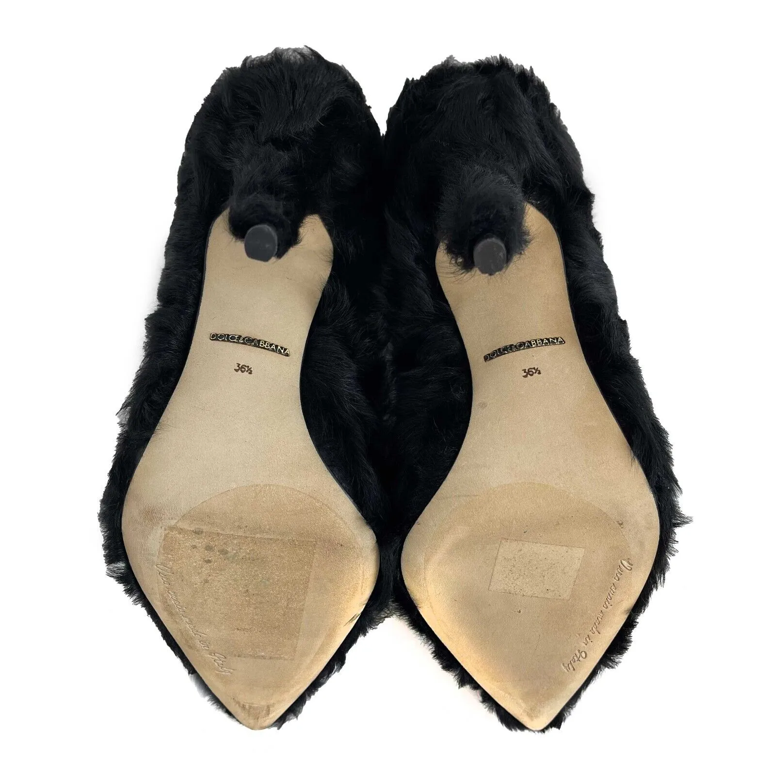 Dolce & Gabbana - Xiangao Lamb Fur Pumps - Black - 36.5 US 6.5