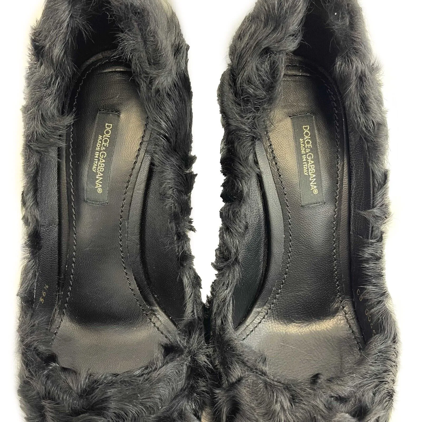 Dolce & Gabbana - Xiangao Lamb Fur Pumps - Black - 36.5 US 6.5