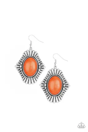 Easy As PIONEER Orange Paparazzi Earrings