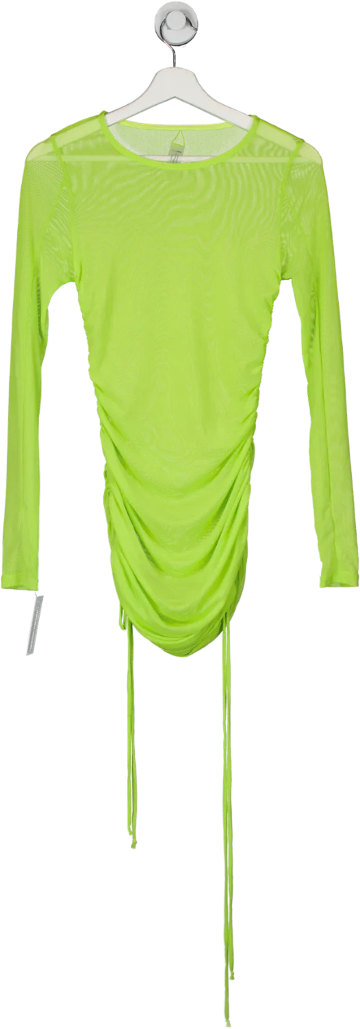 Fashion Nova Green Mesh Ruched Mini Dress UK S