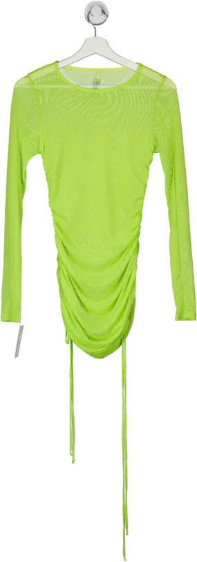 Fashion Nova Green Mesh Ruched Mini Dress UK S