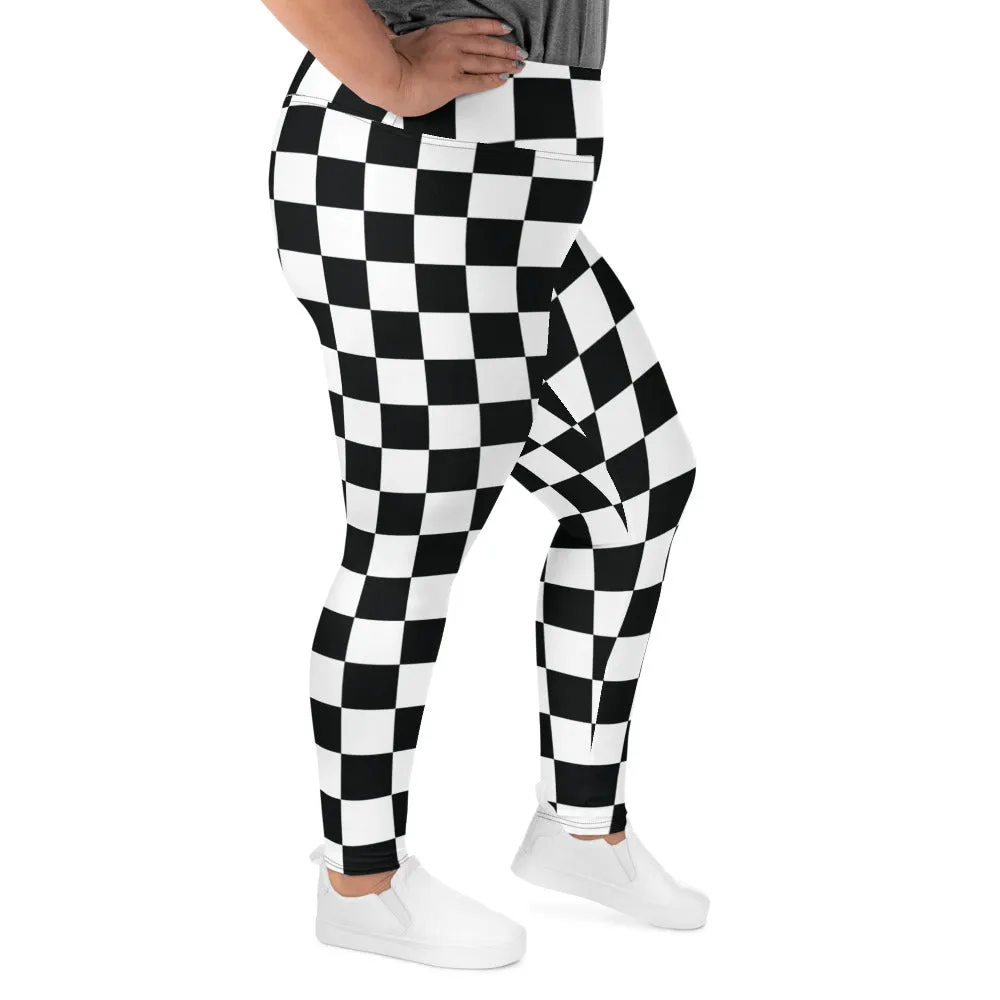 Fashionable Fitness: Women's Plus Size Checkered Leggings