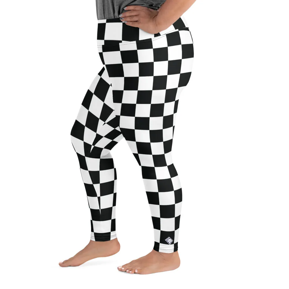 Fashionable Fitness: Women's Plus Size Checkered Leggings